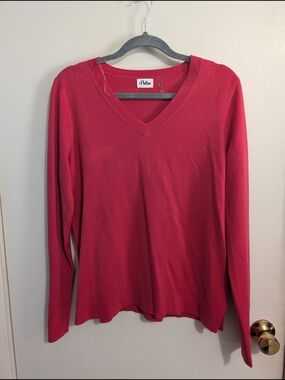 Pulse Hot Pink V-Neck Women's Sweater